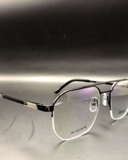 Prada metallic half rim eyewear frame